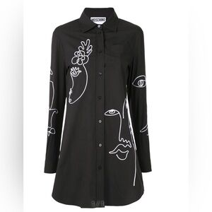 Moschino couture Cornely embroidered shirt dress,